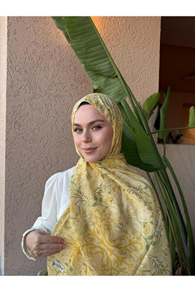 efdal şal eşarp Amber Pattern Aqua Cotton Shawl