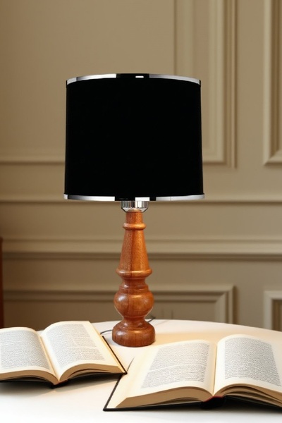 571 Store Decorative Lampshade Table Lamp Lighting Lamp with Wooden Body and Fabric Headboard