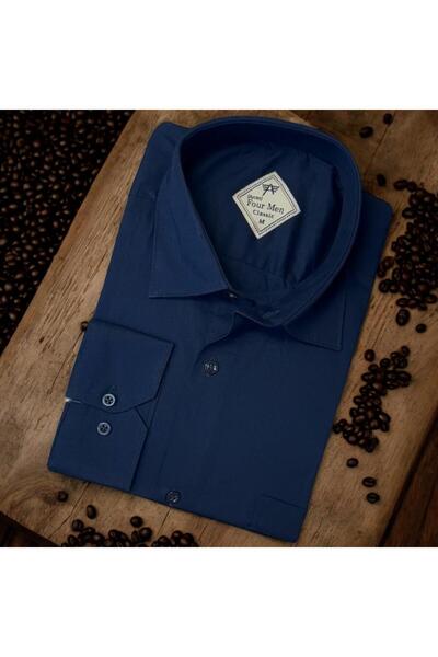GÖMLEK GALERİSİ Classic Comfortable Wide Cut Straight Long Sleeve Men's Shirt