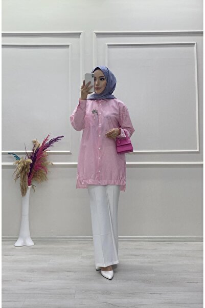 moda acar ÇİZGİLİ GOFRE GÖMLEK