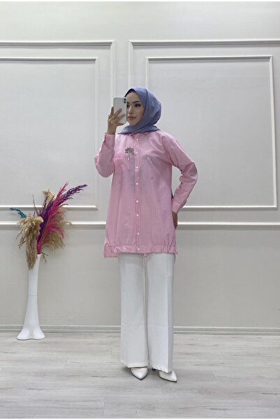 moda acar ÇİZGİLİ GOFRE GÖMLEK