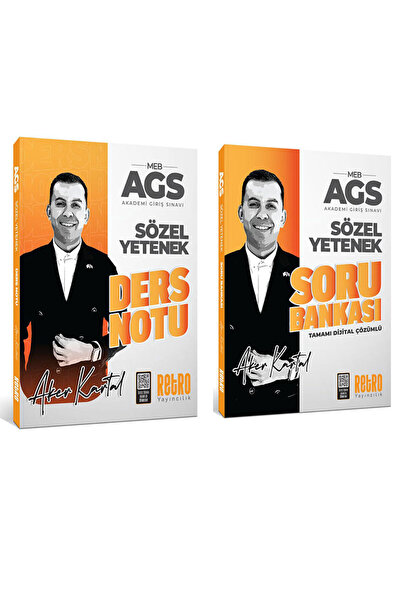 RETRO YAYINCILIK 2026 AGS Sözel Yetenek Ders Notu Soru Bankası 2 Lİ Set Tamamı Çözümlü Retro Yayınları