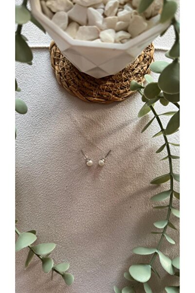 Evalia Takı İnci Küpe Su İncisi Top Küpe 4 Mm