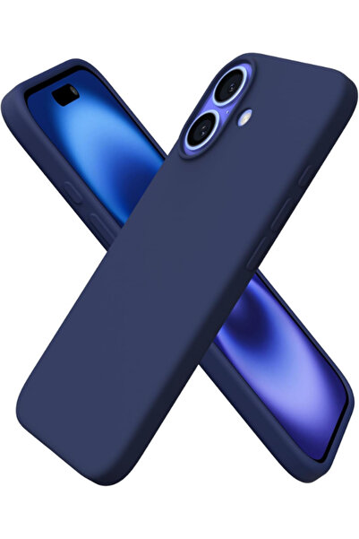 KVK PRİVACY متوافق مع هاتف Apple iPhone 17 - غطاء من السيليكون السائل باللون الأزرق الداكن، غطاء مقاوم للصدمات