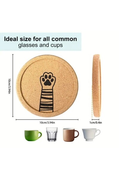 esdekor 4Pcs Creative Mushroom Coasters Engraved Cute for Cat Lovers