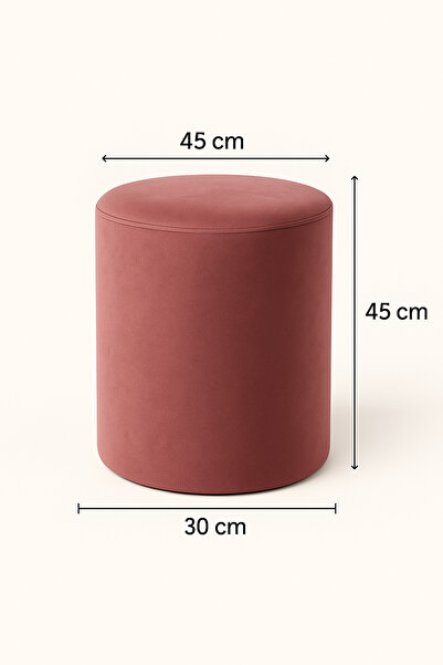 Armegeda Yuvarlak Puf Babyface 13,pembe - Modern Dekoratif Oturma Pufu Rahat ...