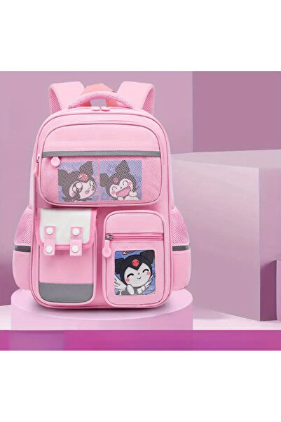 BABUN حقيبة مدرسية كبيرة من Anime Sanrio Kuromi مع جيب أمامي كبير، حقيبة ظهر ...