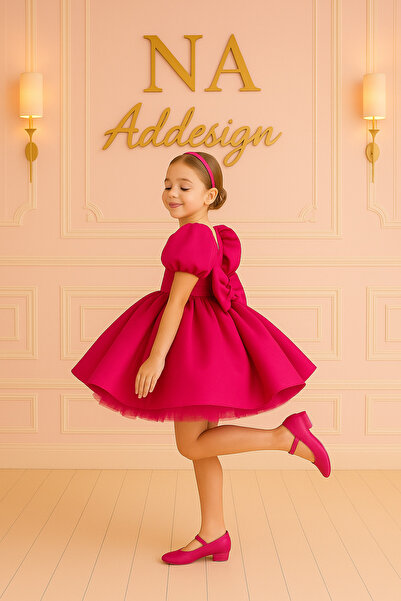 NA ADDESIGN فستان سهرة من الساتان للفتيات، فستان منفوش من الساتان للفتيات (أس...