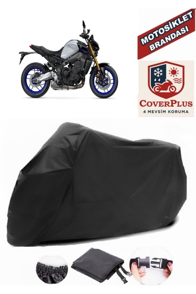 CoverPlus Siyah Yamaha MT-09 SP Motorsiklet Brandası,Motor Örtüsü Bağlantı To...