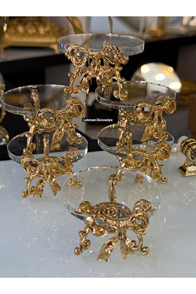 Genel Markalar GOLD METAL FİYONKLU ŞIK TASARIMLI 6 KİŞİLİK ÇOK AMAÇLI SUNUMLU...