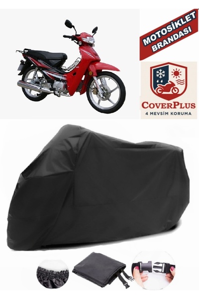 CoverPlus Siyah Çelik Motor Cup 110 Uyumlu Motorsiklet Brandası,Motor Örtüsü ...