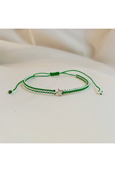 Crystal Atelier Bursaspor Gümüş Kaplama 1 Yıldızlı Taraftar Makrome Bileklik ...