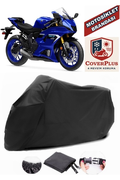 CoverPlus Siyah Yamaha R7 Motorsiklet Brandası,Motor Örtüsü Bağlantı Tokalı P...