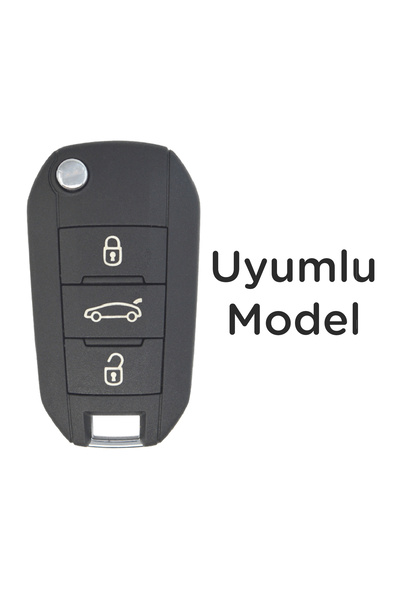 Mavi Keys Citroën Berlingo C-Elysee Peugeot 508 3008 5008 Opel Husă pentru chei din silicon cu 3 butoane alb argintiu