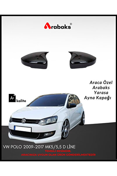 Arabaks VW POLO 2009-2017 MK5/5,5 D LİNE Batman Yarasa Ayna Kapağı 2'li Takım...