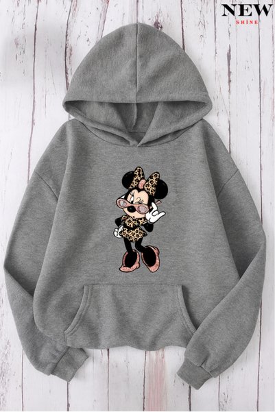 New Shine Çizgi Film Karakter Baskılı Sweatshirt