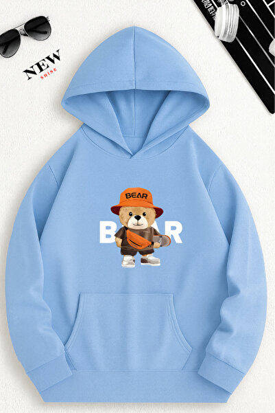 New Shine سويت شيرت مطبوع عليه دب