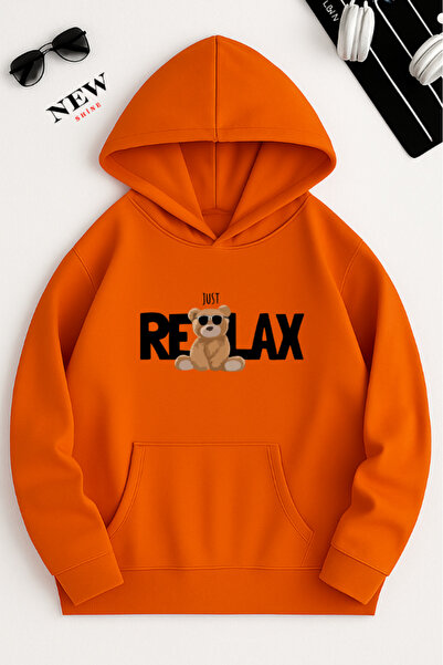 New Shine سويت شيرت مطبوع عليه ريلاكس