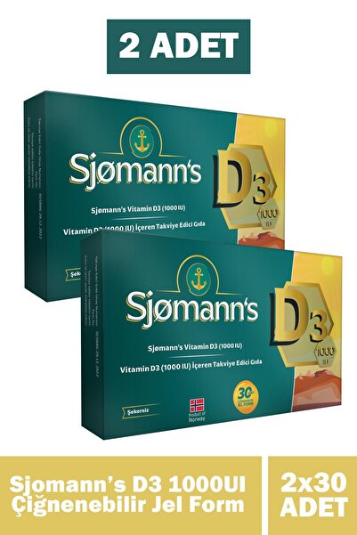 Sjomann's D3 Çiğnenebilir Jel 30 Tablet 2 Adet