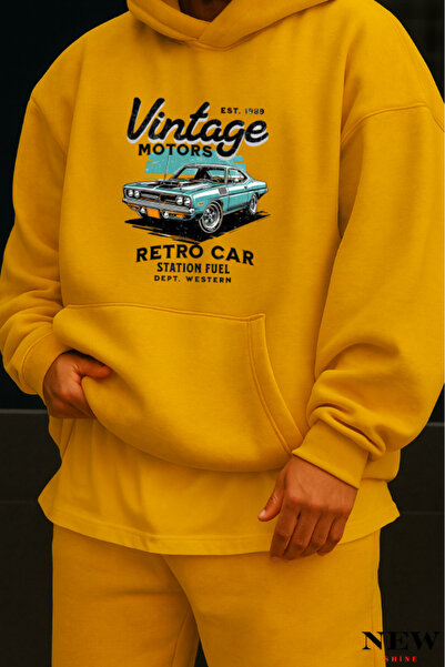 New Shine سويت شيرت مطبوع عتيق