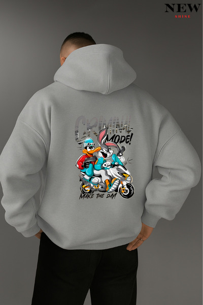 New Shine سويت شيرت مطبوع عليه وضعية جريمة