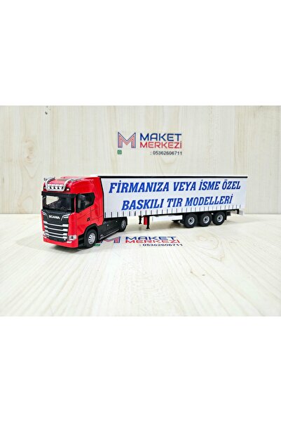 Maket 30 cm uzunlukta 1/50 ölçek KIRMIZI SCANIA S730 TIR MAKETİ (firma ismi y...