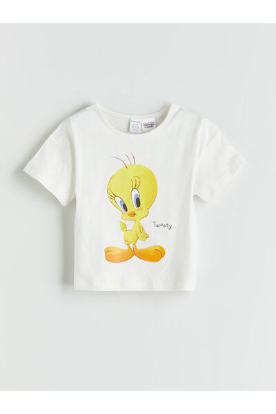 LC Waikiki تي شيرت سيراي نيو سيزون تويتي مطبوع للفتيات الصغيرات