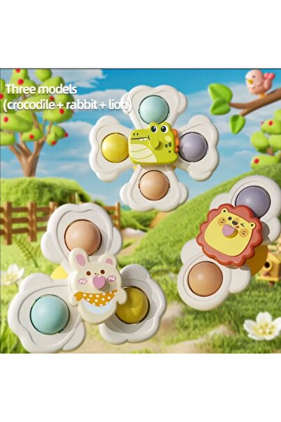 Veloma Home 3 Pieces Children's Bathroom Plane Car Tabletop Rotating Toys with Suction Cup Great for Attention