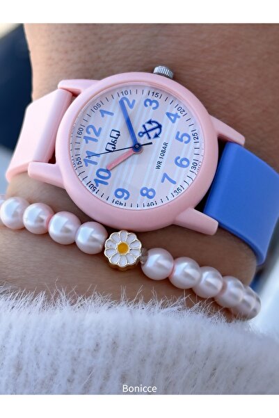 Q&Q Blue Baby Silicone Cord Girl's Wristwatch Bracelet with Gift, Suitable for Pool and Sea Use