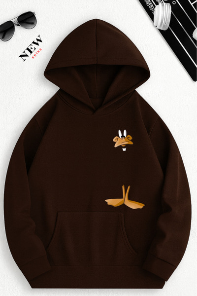 New Shine Суитшърт с принт на патица