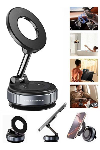 Generic حامل هاتف مغناطيسي قابل للدوران 360 درجة وقابل للطي والسحب بدون استخد...