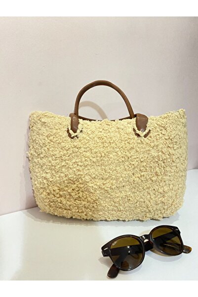 Ucuz Parçacım حقيبة نسائية شتوية محبوكة يدويًا - تصميم ملون وعصري وأنيق