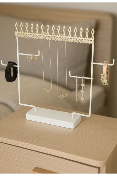 MG HOME Vildan Takı Askılığı Krem Patine Kolye Küpe Düzenleyici