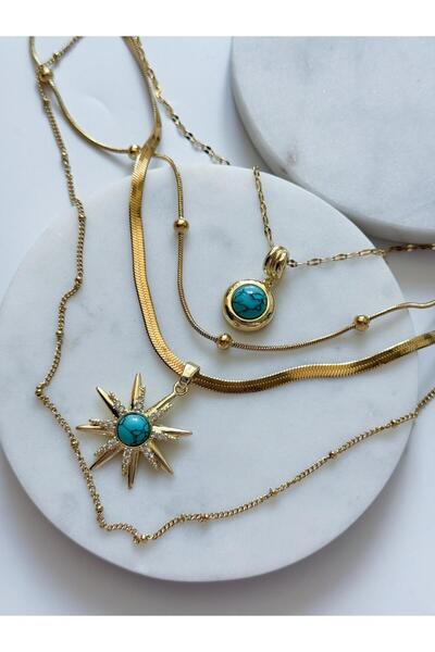 CHARMLUCKY ÇELİK ÇOKLU KOLYE SETİ