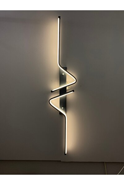 Zeya Lighting Yüksek Aydınlatmalı Z Model Antrasit Füme Led Aplik Avize Modern, 3 Renk Aydınlatma