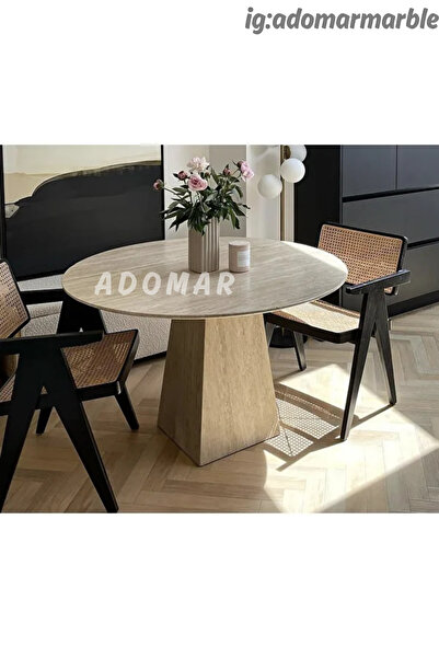 adomarmarblehandmadeandluxury Traverten Yemek Masası, Gerçek Traverten Masa, ...