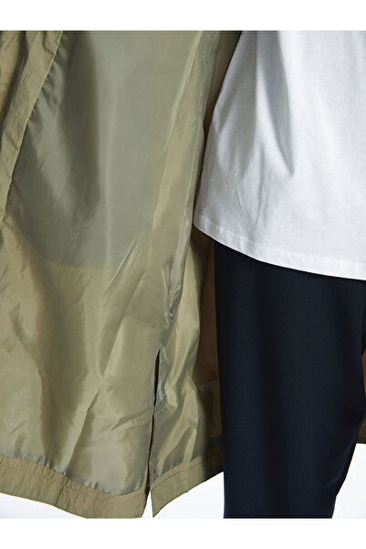 LC Waikiki Khaki Women's Hooded Plain Raincoat