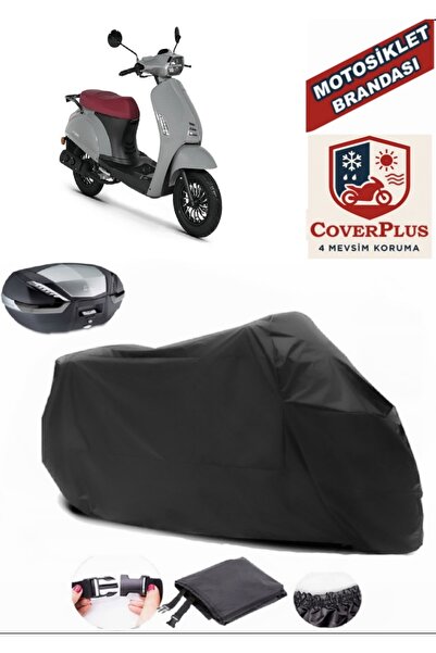 CoverPlus Siyah Kuba Bluebird Motosiklet Brandası Arka Çanta Uyumlu,Lastikli,...