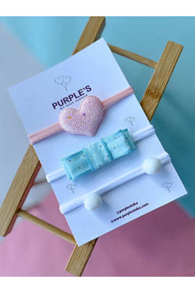 PURPLE'S BİR TUTAM MUTLULUK El İşçiliği 3'lü Soft Renk Pink & Blue Yenidoğan ...