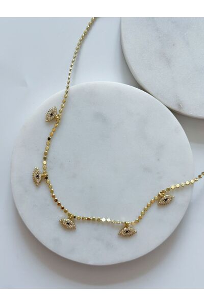 CHARMLUCKY ÇELİK GÖZ CHARM DÖRTGEN ZİNCİR KOLYE