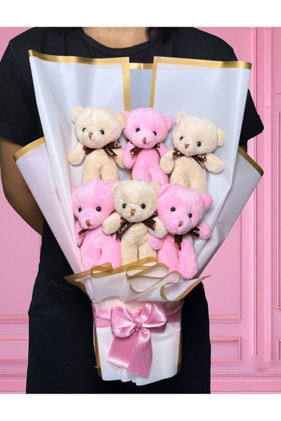 lenostra Kiza Hediye Ayıcık Buketi - Kiza Dogum Günü Hediyesi - Hediye Kiz - Kız Kardeşe - Ablaya - Arkadaşa