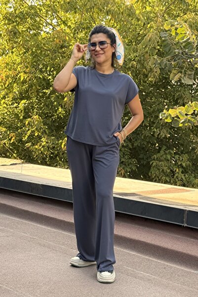 Suziş Short Sleeve Loose Bluse Pants Suit Cr0002