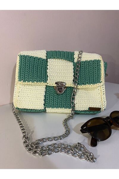 Ucuz Parçacım Handmade Knitted Shoulder Bag – Stylish and Elegant Women's Bag