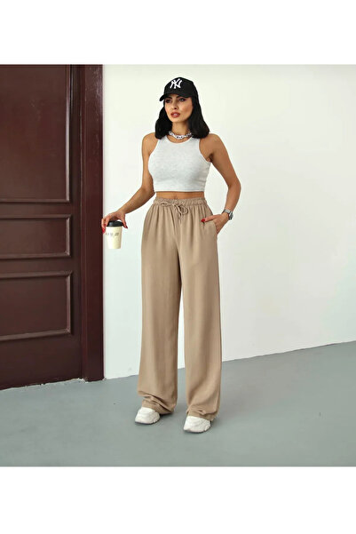 QUMRULİFE Cream linen pants