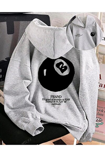 Elvino سويت شيرت بطبعة براندز للنساء/الرجال للجنسين بغطاء رأس كبير الحجم من 3...