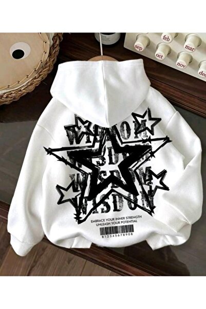 Elvino Y2K Зірка (Star) з принтом Жіночий/Чоловічий унісекс Oversize з капюшоном 3-нитковий світшот