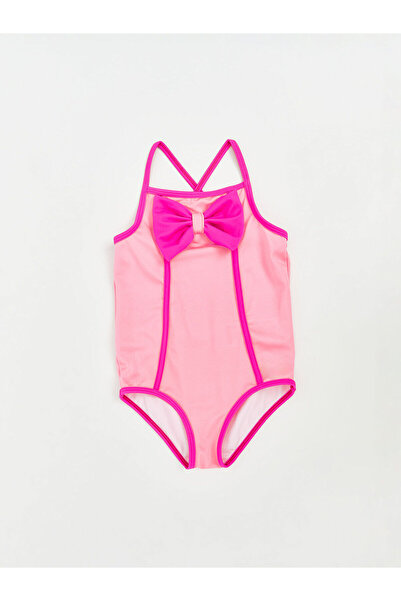 LC Waikiki Square Neck Bow Detailed Baby Girl Swimsuit