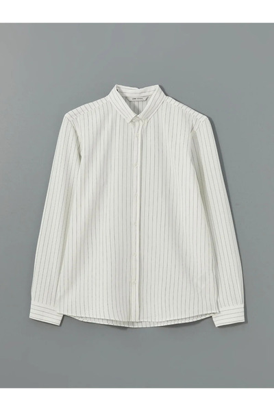 LC Waikiki Сlim Fit довгий рукав смугастий чоловічий сорочка з армурою