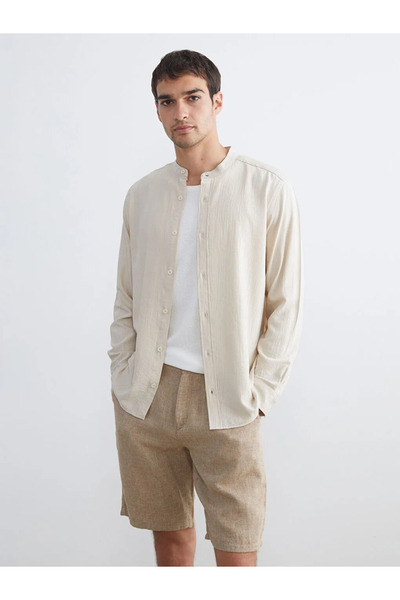 LC Waikiki Ανδρικό πουκάμισο με μακρύ μανίκι με γιακά δικαστής