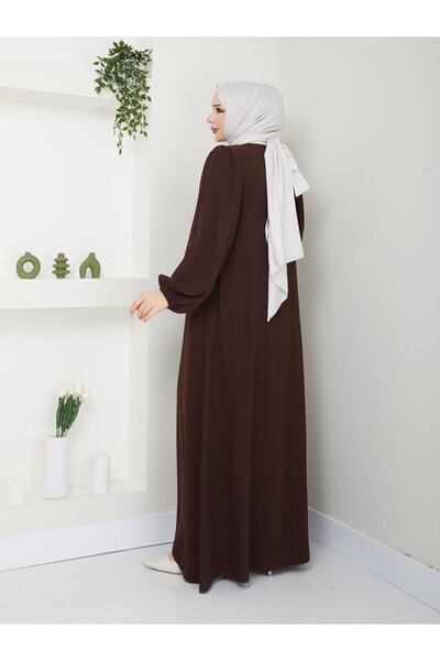 Zeynep Tesettür Ebrar Abaya Ferace - Acı Kahve